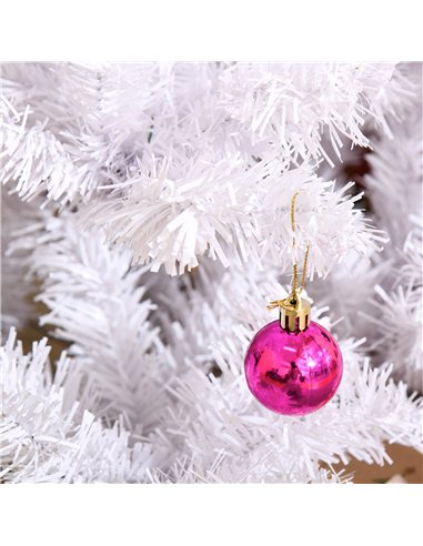 HOMCOM 5ft Snow Artificial Christmas Tree w/ Metal Stand Decorations Home Seasonal Elegant Faux White