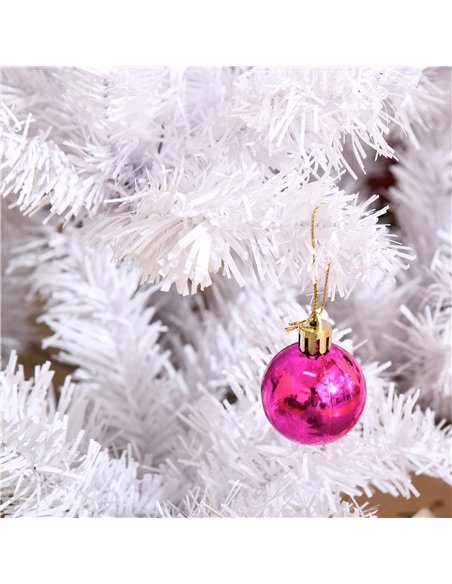 HOMCOM 5ft Snow Artificial Christmas Tree w/ Metal Stand Decorations Home Seasonal Elegant Faux White - pic 201661 | FastDaddyshop