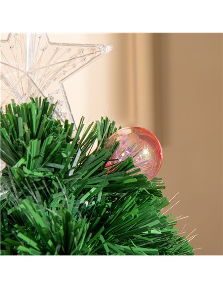 HOMCOM 2FT Pre-lit Artificial Christmas Tree Tabletop Multicoloured Fibre Optic Xmas Decoration w/ LED Lights Pot Table Desk - G - pic 201679 | FastDaddyshop