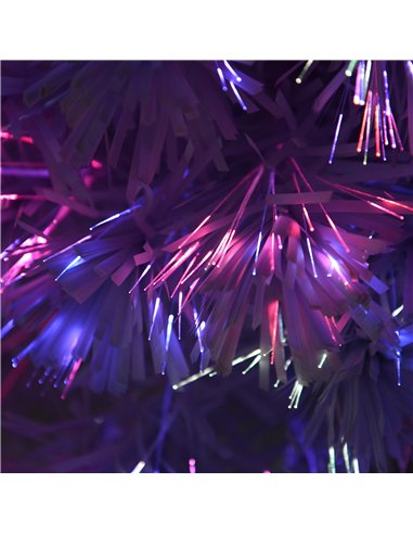 HOMCOM 2.5FT Prelit Artificial Tabletop Christmas Tree with Fibre Optics Holiday Home Xmas Decoration for Table and Desk, White