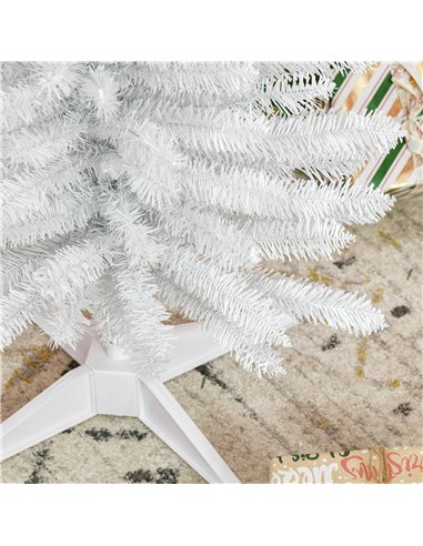 HOMCOM 5ft Unlit Artificial Christmas Tree, Pencil Slim Xmas Tree with Solid Stand and Realistic Branches, White