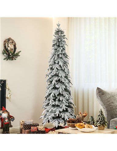 HOMCOM 7ft Snow-Covered Unlit Artificial Christmas Tree
