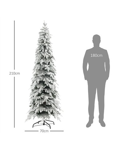 HOMCOM 7ft Snow-Covered Unlit Artificial Christmas Tree