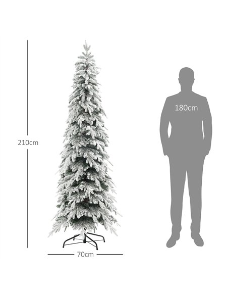 HOMCOM 7ft Snow-Covered Unlit Artificial Christmas Tree - pic 201736 | FastDaddyshop