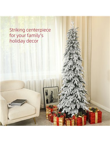 HOMCOM 7ft Snow-Covered Unlit Artificial Christmas Tree