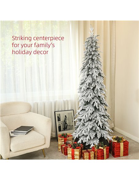 HOMCOM 7ft Snow-Covered Unlit Artificial Christmas Tree - pic 201737 | FastDaddyshop