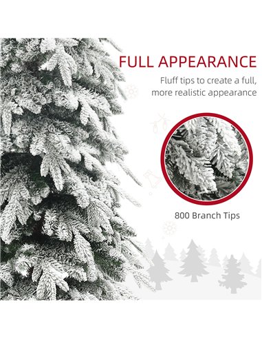 HOMCOM 7ft Snow-Covered Unlit Artificial Christmas Tree