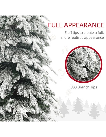 HOMCOM 7ft Snow-Covered Unlit Artificial Christmas Tree - pic 201738 | FastDaddyshop