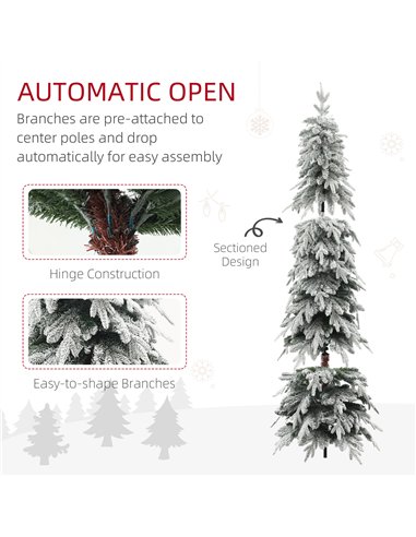 HOMCOM 7ft Snow-Covered Unlit Artificial Christmas Tree
