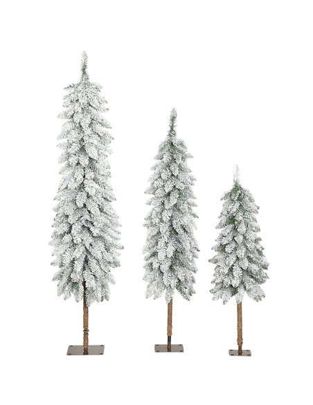 HOMCOM Set of 3 Pencil Flocked Christmas Tree, 3ft 4ft 5ft - pic 201752 | FastDaddyshop