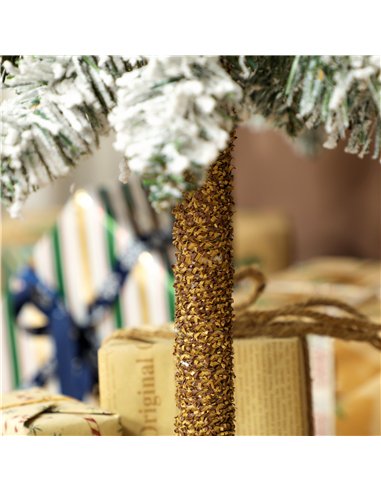 HOMCOM Set of 3 Pencil Flocked Christmas Tree, 3ft 4ft 5ft