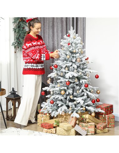 HOMCOM 5ft Snow Flocked Artificial Christmas Tree