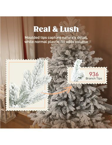HOMCOM 5ft Snow Flocked Artificial Christmas Tree
