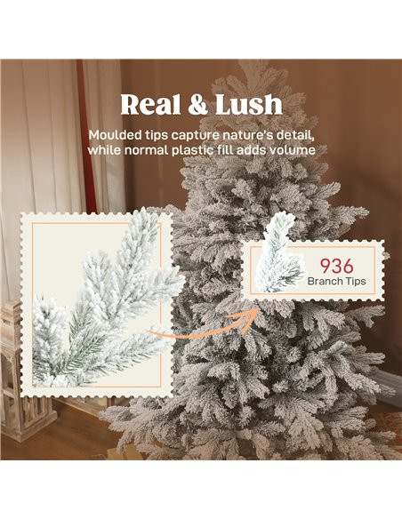 HOMCOM 5ft Snow Flocked Artificial Christmas Tree - pic 201783 | FastDaddyshop