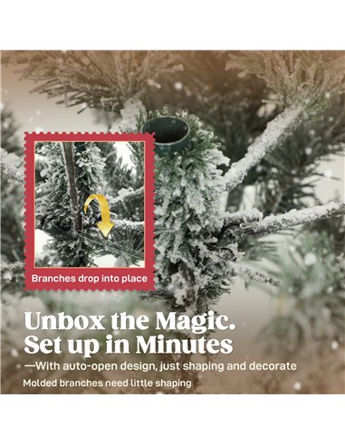 HOMCOM 6ft Snow Flocked Artificial Christmas Tree