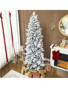HOMCOM 7ft Flocked Artificial Christmas Tree 2
