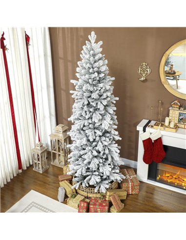 HOMCOM 7ft Flocked Artificial Christmas Tree