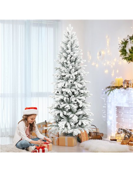 HOMCOM 7ft Flocked Artificial Christmas Tree - pic 201805 | FastDaddyshop