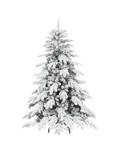 HOMCOM 5ft Super Flocked Christmas Tree - Green/White