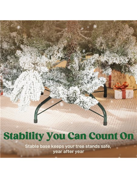 HOMCOM 5ft Super Flocked Christmas Tree - Green/White - pic 201813 | FastDaddyshop