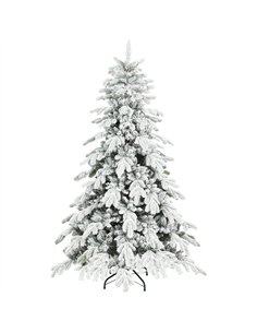 HOMCOM 6ft Super Flocked Christmas Tree - Green/White
