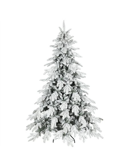 HOMCOM 7ft Super Flocked Christmas Tree - Green/White - pic 201824 | FastDaddyshop