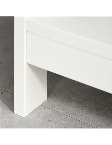 HOMCOM Console Table Side Desk w/ Shelves Drawers Open Top X Support Frame Living Room Hallway Home Office Furniture White