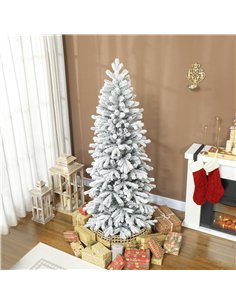HOMCOM 6ft Flocked Artificial Christmas Tree 2