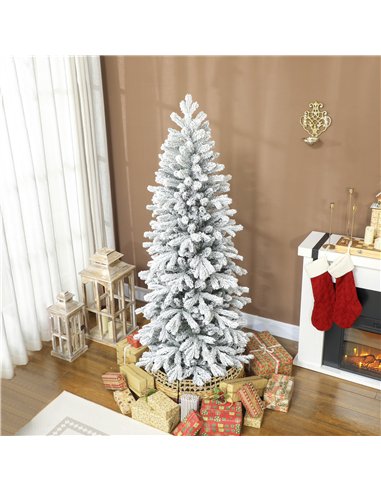 HOMCOM 6ft Flocked Artificial Christmas Tree