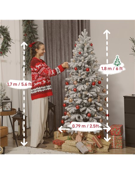 HOMCOM 6ft Flocked Artificial Christmas Tree - pic 201835 | FastDaddyshop