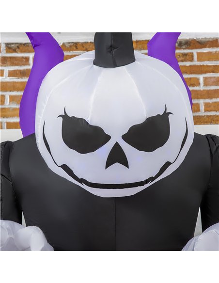 Outsunny 7ft Inflatable Halloween Ghost with Horns, Blow-Up Outdoor LED Display with Flame Effect for Garden, Lawn, Party, Holid - pic 201859 | FastDaddyshop