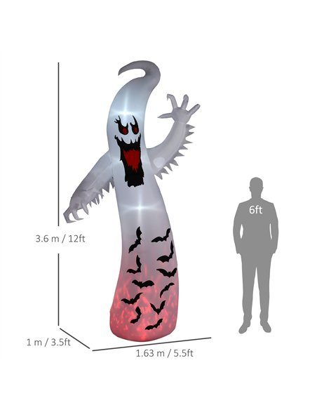 Outsunny 11.8ft Scary Inflatable Ghost Halloween Decoration, with Accessories - pic 201862 | FastDaddyshop