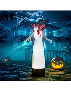 Outsunny 8.9ft Inflatable Three Headed Ghost Halloween Inflatable 2