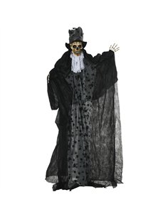 Outsunny 189cm Life Size Outdoor Halloween Decorations Ghost Bridegroom, Animated Prop Animatronic Decor with Sound and Motion A