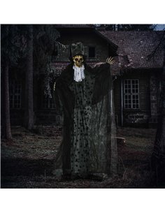 Outsunny 189cm Life Size Outdoor Halloween Decorations Ghost Bridegroom, Animated Prop Animatronic Decor with Sound and Motion A 2