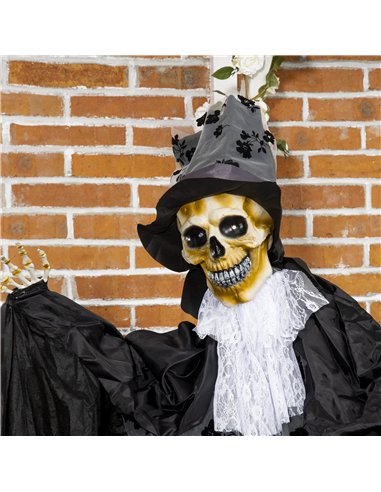 Outsunny 189cm Life Size Outdoor Halloween Decorations Ghost Bridegroom, Animated Prop Animatronic Decor with Sound and Motion A