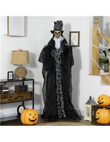 Outsunny 189cm Life Size Outdoor Halloween Decorations Ghost Bridegroom, Animated Prop Animatronic Decor with Sound and Motion A