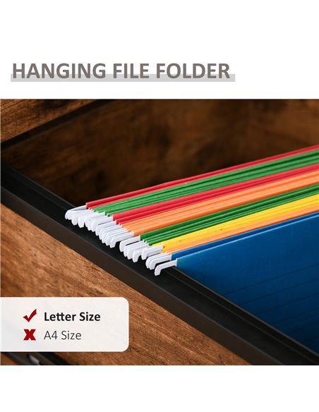 HOMCOM Rolling File Cabinet with 2 Drawers, Hanging File Folder, Brown - pic 20191 | FastDaddyshop