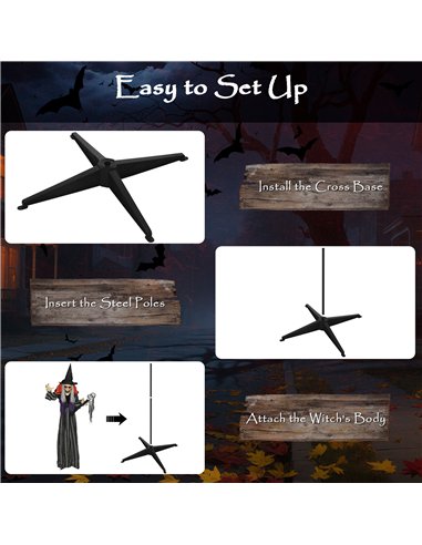 Outsunny 160cm Lifelike Moving Witch Decoration - Multi