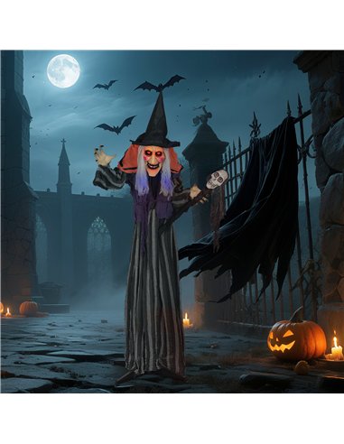 Outsunny 160cm Lifelike Moving Witch Decoration - Multi