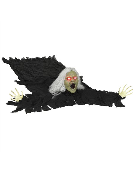 Outsunny 183 cm Life Size Halloween Animated Crawling Zombie with Glowing LED Eyes, Scary Halloween Decorations, Battery Operate - pic 201968 | FastDaddyshop