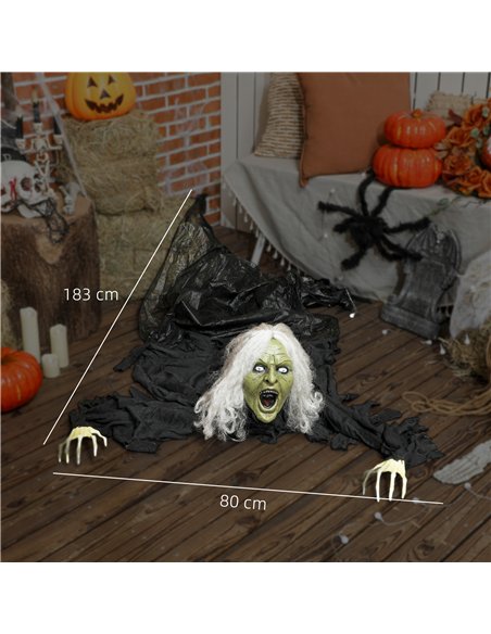 Outsunny 183 cm Life Size Halloween Animated Crawling Zombie with Glowing LED Eyes, Scary Halloween Decorations, Battery Operate - pic 201970 | FastDaddyshop
