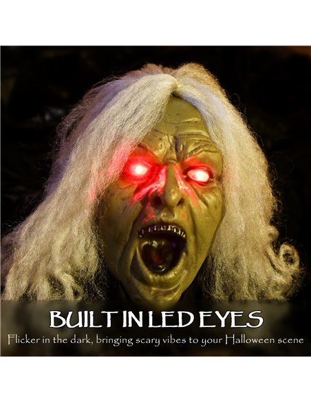 Outsunny 183 cm Life Size Halloween Animated Crawling Zombie with Glowing LED Eyes, Scary Halloween Decorations, Battery Operate - pic 201972 | FastDaddyshop