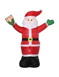 Outsunny 8ft Inflatable Christmas Santa Claus Holds Light Sign of Blessings, Blow-Up Outdoor LED Yard Display for Lawn Garden Pa