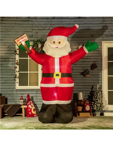 Outsunny 8ft Inflatable Christmas Santa Claus Holds Light Sign of Blessings, Blow-Up Outdoor LED Yard Display for Lawn Garden Pa - pic 201978 | FastDaddyshop