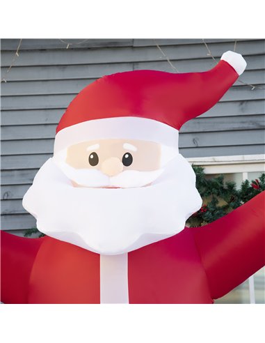 Outsunny 8ft Inflatable Christmas Santa Claus Holds Light Sign of Blessings, Blow-Up Outdoor LED Yard Display for Lawn Garden Pa