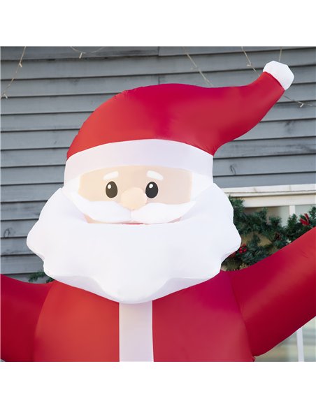 Outsunny 8ft Inflatable Christmas Santa Claus Holds Light Sign of Blessings, Blow-Up Outdoor LED Yard Display for Lawn Garden Pa - pic 201984 | FastDaddyshop