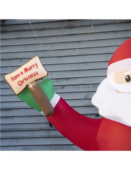 Outsunny 8ft Inflatable Christmas Santa Claus Holds Light Sign of Blessings, Blow-Up Outdoor LED Yard Display for Lawn Garden Pa - pic 201985 | FastDaddyshop