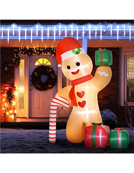 Outsunny 8ft Inflatable Gingerbread Christmas Decoration - pic 201987 | FastDaddyshop
