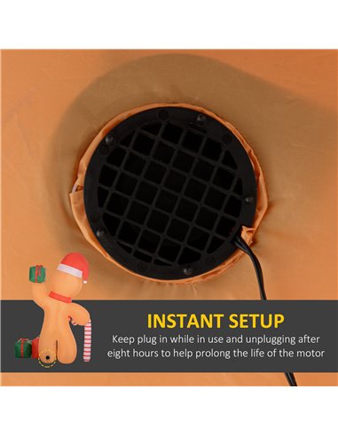 Outsunny 8ft Inflatable Gingerbread Christmas Decoration